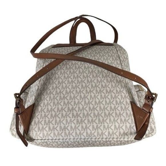 MICHAEL KORS ABBEY Vanilla Large Cargo Signature Backpack Bag 35T9GAYB7B NWOT - Picture 13 of 16